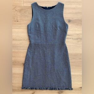 LOFT Navy Blue Tweed Sleeveless Dress Size 4